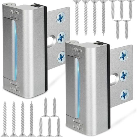 Paquete de 2 Cerraduras de Seguridad para Puerta – Barrera de seguridad reforzada para niños, soporta hasta 360 kg, protección antirrobo para el hogar