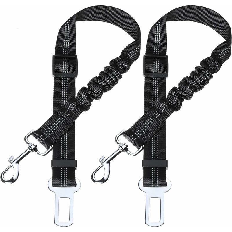 

Paquete de 2 cinturones de seguridad para perros, con absorción de golpes y mosquetón elástico ajustable para perros, arnés de seguridad superior