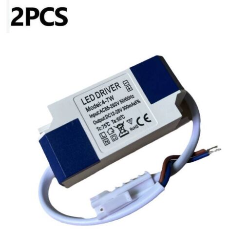 Paquete de 2 controladores LED, transformador para lámpara de techo LED de 4-7W, fuente de alimentación para panel LED, fuente de alimentación para controlador LED, conector DC para lámpara de techo L