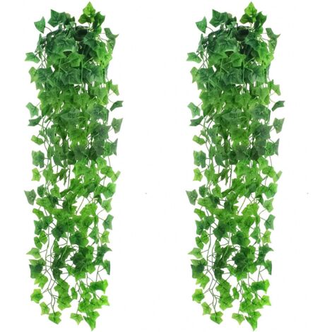 Paquete de 2 enredaderas artificiales colgantes de 99 cm - Hiedra artificial colgante - Hojas primaverales que caen - Enredaderas artificiales para pared, dormitorio, interior y exterior