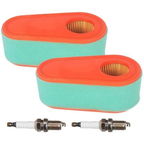Paquete de 2 filtros de aire ovalados de repuesto, prefiltro, filtro de combustible y bujía para motores Briggs & Stratton 795066, 796254 y 5419 DOV serie 700