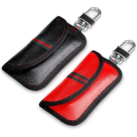 Paquete de 2 fundas bloqueadoras de señal para llave de coche que bloquean señales RFID para la seguridad del vehículo y protegen el control remoto contra robos.