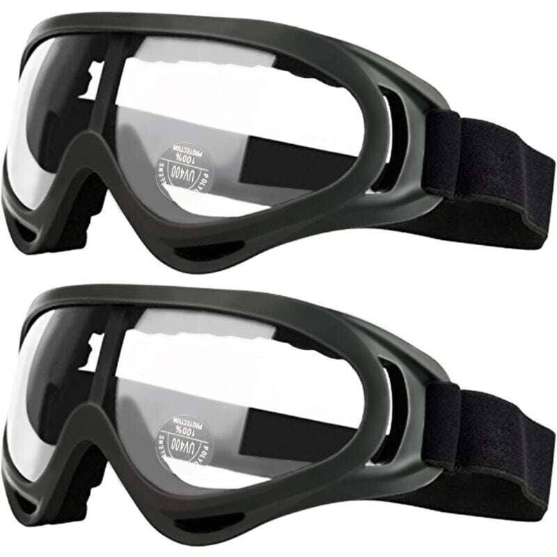Image of Paquete de 2 gafas de seguridad con protección antivaho y uv, perfectas para pistolas de espuma.