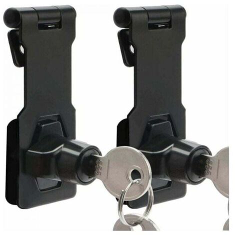 Paquete de 2 ganchos de 3 pulgadas con llave, cerradura y llave de bloqueo de metal.