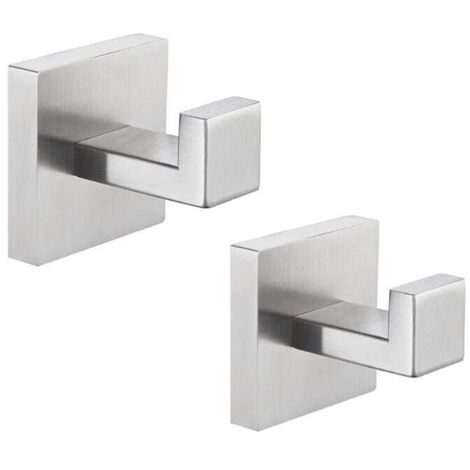 Paquete de 2 ganchos de pared para baño, cocina, dormitorio, garaje y hotel de acero inoxidable SUS304 en níquel cepillado.