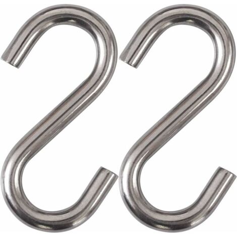 Paquete de 2 ganchos en S de acero inoxidable 304 resistentes para columpio de hamaca de 3 "ganchos multiusos de grado industrial
