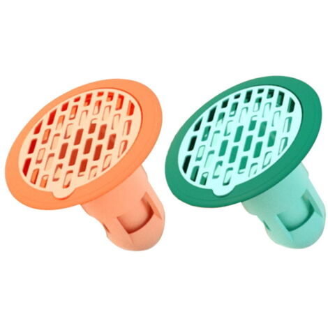 Paquete de 2 insertos de plástico para desagües, aptos para desagües de baño y cocina, con tapa en forma de caramelo.