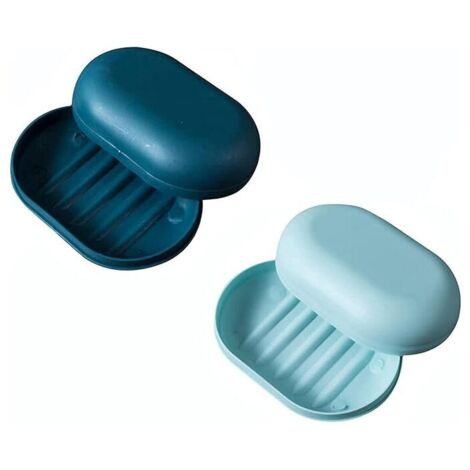 Paquete de 2 jaboneras con tapa - Jabonera de viaje impermeable - Jabonera resellable - Para ducha, viajes, senderismo, baño, escuela y gimnasio
