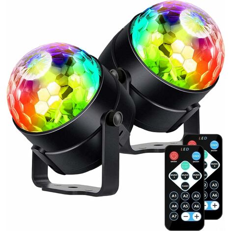 Paquete de 2 luces de discoteca, luces de fiesta, proyector de luces de escenario, escenario de efectos en vivo para Navidad, fiesta