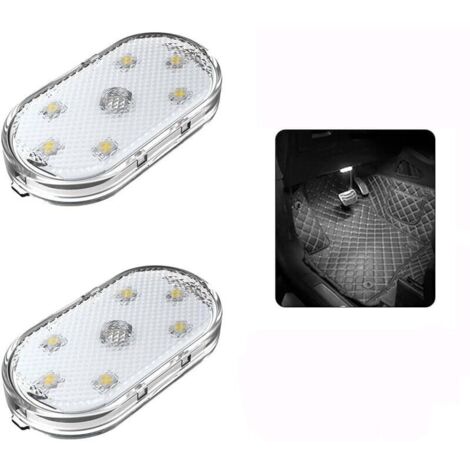 Paquete de 2 luces de maletero, luz de cortesía magnética táctil, iluminación interior portátil para coche, camión, armario, camping y caravana (luz blanca)