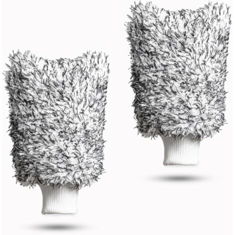Paquete de 2 manoplas de microfibra para lavado de autos, súper absorbentes, sin remolinos y sin rayones, para el cuidado del auto, para autos húmedos y secos, adecuados para lavar, limpiar y