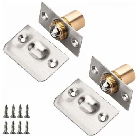 Paquete de 2 pestillos de bola de acero inoxidable, cerraduras de bola ajustables para muebles con tornillo para el hogar, universales y duraderos