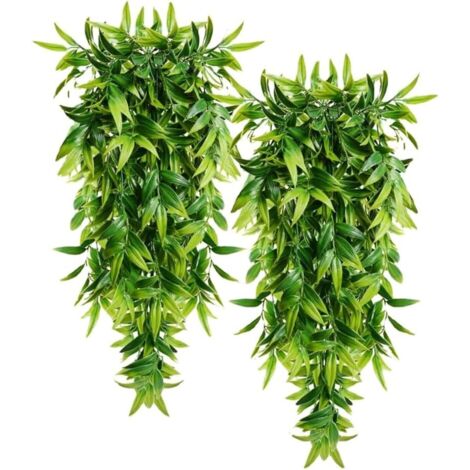 Paquete de 2 plantas colgantes artificiales, enredaderas de hiedra falsas para dormitorio, boda, patio.