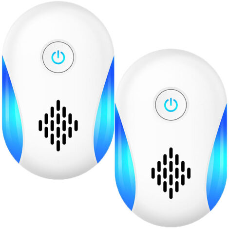 Paquete de 2 repelentes ultrasónicos para ratones, mosquitos y animales, aptos para dormitorio y sala de estar, estándar europeo, color blanco
