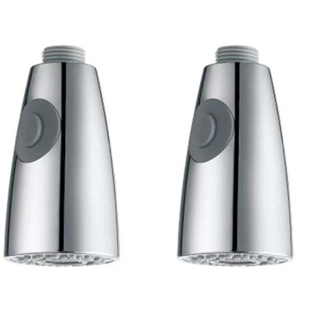 Paquete de 2 rociadores para grifo de cocina, 2 boquillas, cabezal de ducha de repuesto para grifo, ducha de repuesto para mezclador de cocina, cromado, G1/2 pulgada