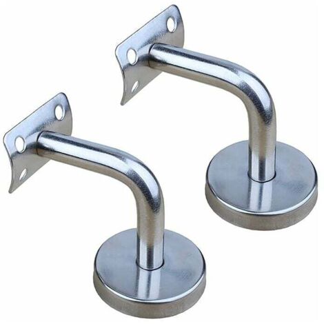 Paquete de 2 soportes de pasamanos de acero inoxidable pulido giratorios para montaje en pared, pasamanos de pared interior, loft, pasamanos para personas mayores, barra de soporte para pasillo