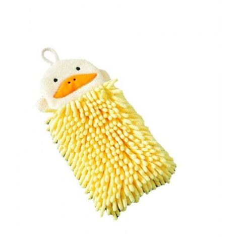 (Paquete de 2) Toallas colgantes con forma de animal en amarillo y azul, absorbentes, de microfibra de secado rápido con presillas para colgar en la cocina y el baño.