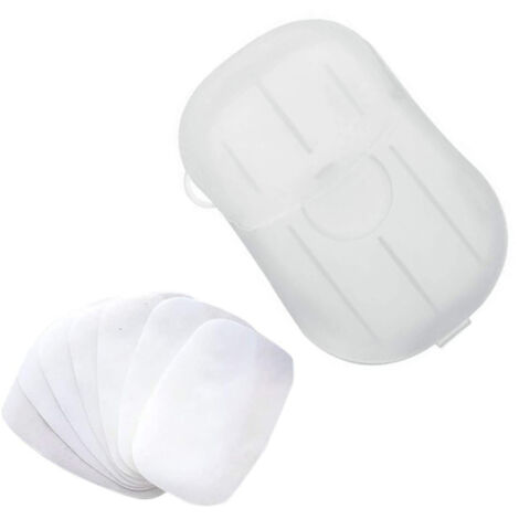 Paquete de 2 toallitas desechables para lavarse las manos y limpiar, toallitas de jabón de viaje, mini toallitas de baño de espuma (1 caja de 20 toallitas)