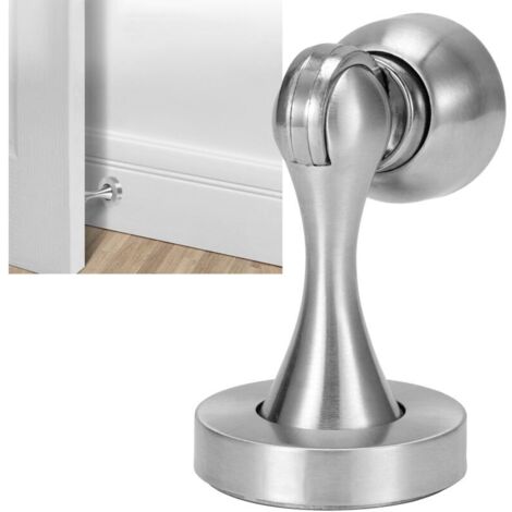 Paquete de 2 topes de puerta magnéticos de acero inoxidable de alta resistencia para suelo y pared
