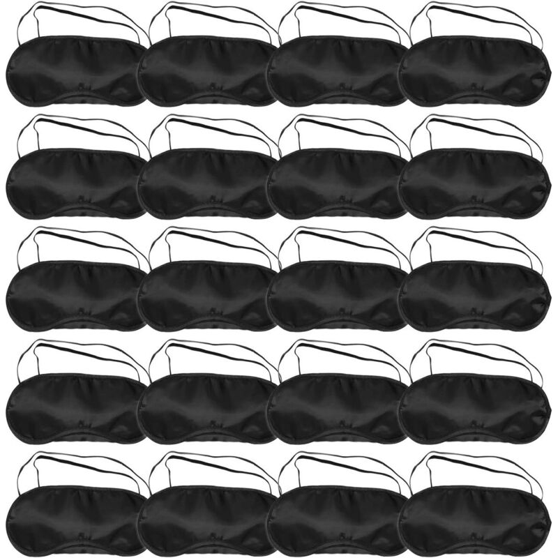 Paquete de 20 antifaces para dormir ultrasuaves, 18,5 x 8,5 cm - Transpirables, opacos, con almohadillas nasales, elásticos, para viajes, videojuegos