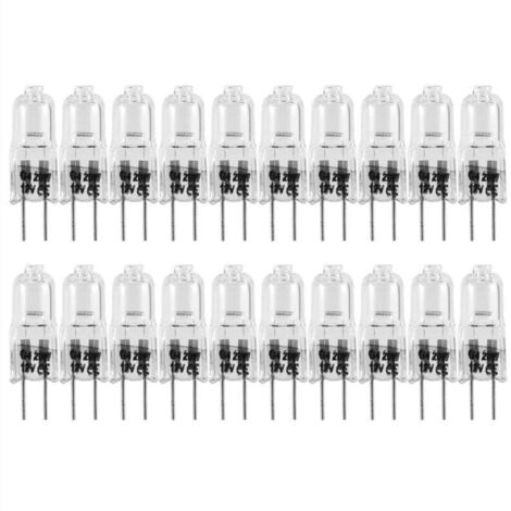 Paquete de 20 bombillas halógenas G4 de 20 W y 12 V, bombilla transparente de 2 pines, para luces de estufa, luces de señalización y vías