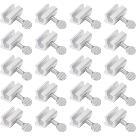 Paquete de 20 cerraduras de aluminio para ventanas, cerraduras de seguridad para puertas correderas, fijación firme, a prueba de óxido, alta resistencia, adecuadas para balcones