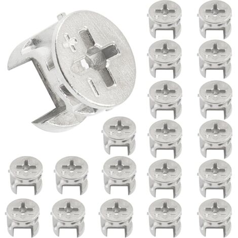 Paquete de 20 cierres de leva para muebles, tuercas de cierre de leva de 12 x 10 mm, fijaciones para muebles, cajones, cómodas y armarios.