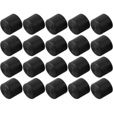 Paquete de 20 deslizadores de goma para patas de mesa de suelo, XU, evita arañazos, material de PVC negro (22 mm) - KZQ