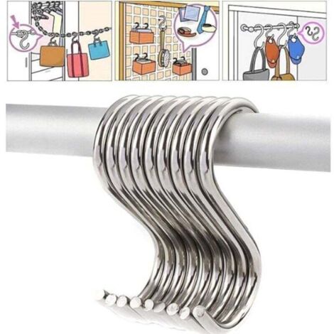 Paquete de 20 ganchos en forma de S de acero inoxidable, multiusos, pequeños, 2,7 pulgadas, capacidad de carga de 100 lb