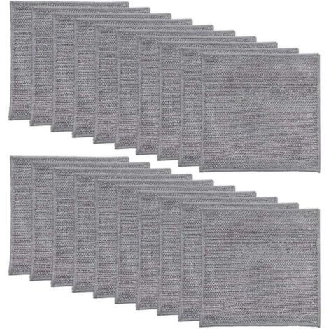 Paquete de 20 paños de limpieza KZQ, paño de microfibra para ventanas, espejos, azulejos, carrocería, hogar y baño. Paños de cocina de alambre multiusos.