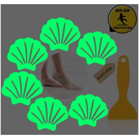 Paquete de 20 pegatinas luminosas antideslizantes para bañera, pegatinas antideslizantes para ducha, tiras para bañera, alfombrilla de baño autoadhesiva antideslizante con raspador para ducha.