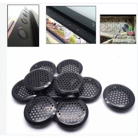 Paquete de 20 rejillas de ventilación redondas de acero inoxidable para RV/baño/cocina， Negro 53 mm