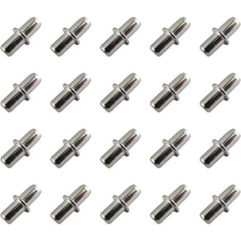 Paquete de 20 soportes para estantes de 5 mm - Soportes para estantes - Clavijas para estantes - Soportes para tableros - Para muebles y armarios