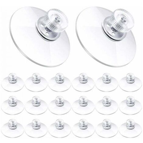 (Paquete de 20) Ventosas de plástico de 40 mm, ventosas de PVC transparente, soporte de ventosa adhesiva fuerte con tuerca para toldos de coche, tela de vidrio, puertas, ventanas y baños