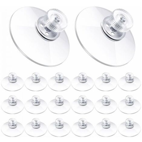 (Paquete de 20) Ventosas de plástico de 40 mm, ventosas de PVC transparente, soporte de ventosa adhesiva fuerte con tuerca para toldos de coche, tela de vidrio, puertas, ventanas y baños
