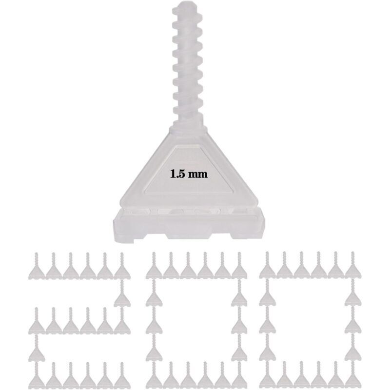 Paquete de 200 espaciadores para baldosas de 1,5 mm, revolucionario sistema de nivelación de baldosas con tornillo de 1,5 mm, herramienta de