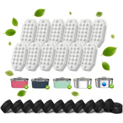 Paquete de 24 filtros y prefiltros de repuesto para bebedero automático para gatos y perros (3,2 L/108 oz).