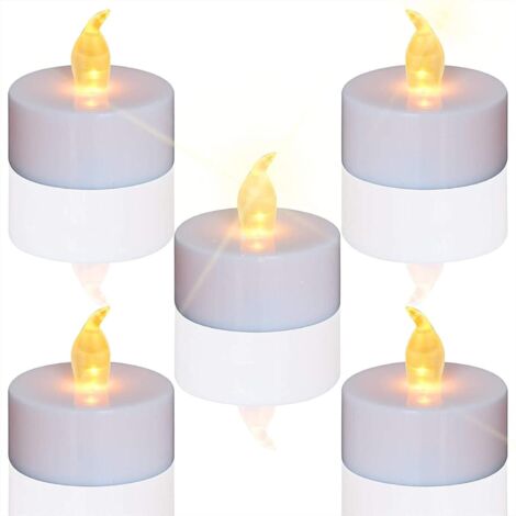Paquete de 24 velas LED CR2032 a pilas, velas de té sin llama, sin aroma, transparentes, parpadeantes, más de 100 horas de luz eléctrica