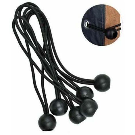 Paquete de 25 bolas elásticas de goma negras profesionales de 195 mm para tiendas de campaña, lonas, carteles. Tensor de lona, banda elástica, soporte de lona, goma de lona, tensor de goma.