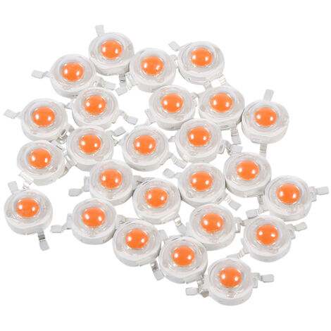 Paquete de 25 chips LED de espectro completo de 3 W (380 nm-840 nm) para plantas: sin PCB, alta luminosidad y larga vida útil.
