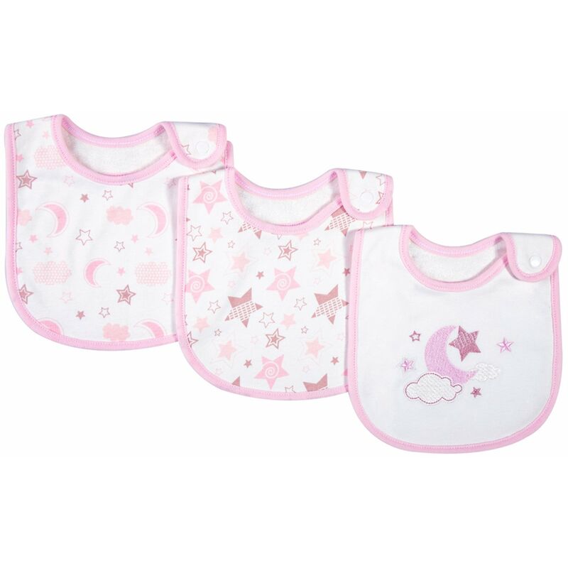 

Paquete de 3 baberos para bebe, 100% algodon organico, babero para la denticion, suave, super absorbente, con boton a presion para 0-36 meses, ninas,