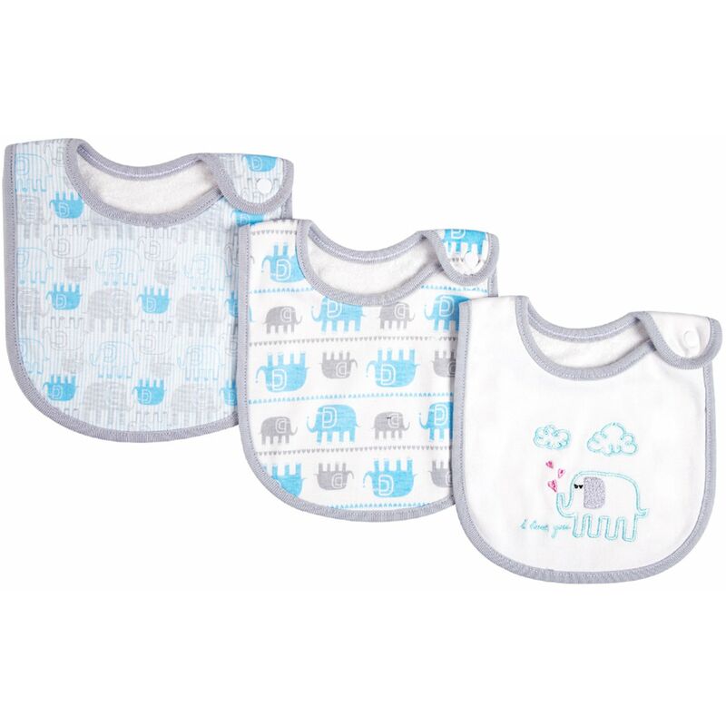 

Paquete de 3 baberos para bebe, 100% algodon organico, babero para la denticion, suave, super absorbente, con boton a presion para 0-36 meses, ninas,