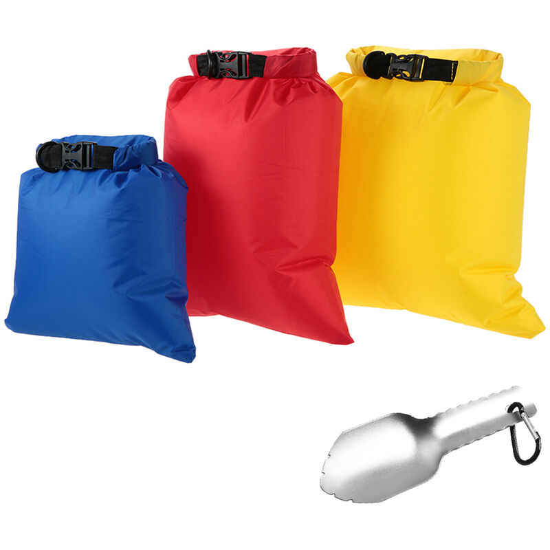 

Paquete de 3 Bolsas Impermeables 3L + 5L + 8L Sacos Secos Ultraligeros para Exteriores con Paleta de Mano para Camping Senderismo Viajar,Color 1