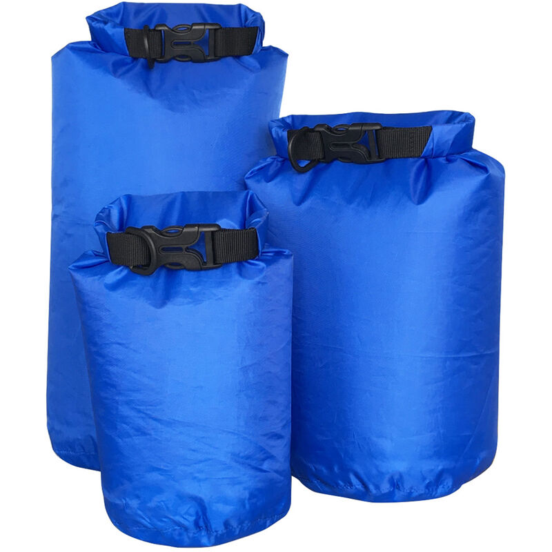 

Paquete de 3 bolsas secas impermeables con 2 sellos de cierre de cremallera - 2L / 4L / 8L Bolsa de almacenamiento en seco liviana con tapa