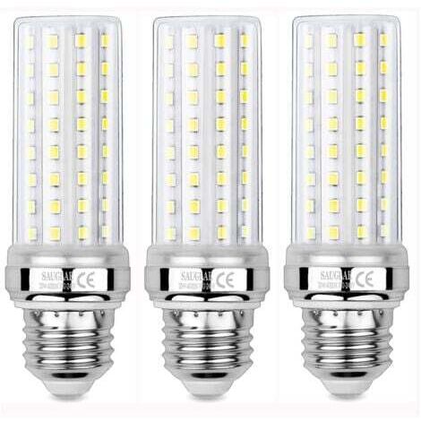 Paquete de 3 bombillas LED tipo maíz de 20 W, equivalentes a bombillas incandescentes de 150 W, 2300 lm, blanco neutro de 4000 K, rosca Edison E27.
