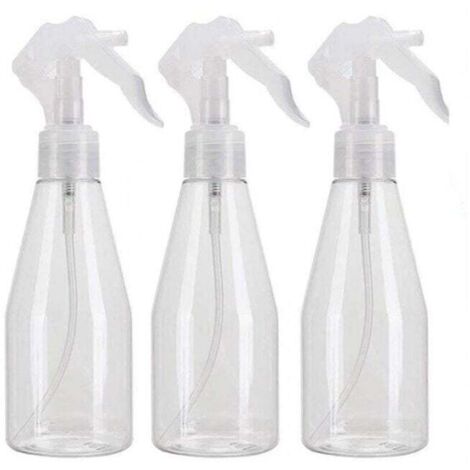 Paquete de 3 botellas pulverizadoras de jardín de 200 ml, pulverizador transparente para jardinería, limpieza, peluquería