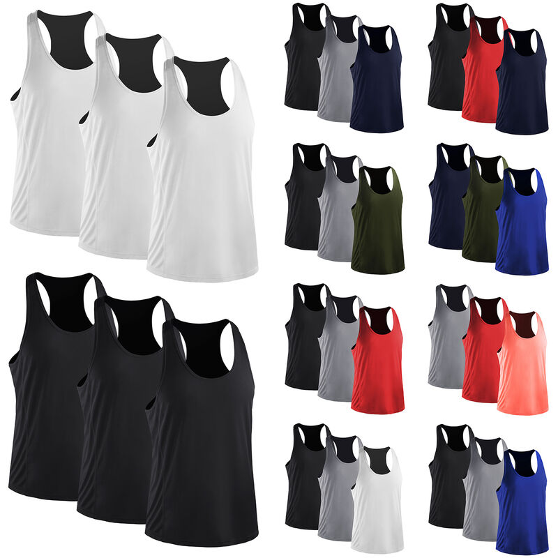 

Paquete de 3 camisetas sin mangas para hombre, de secado rapido, para gimnasio, entrenamiento, fitness, correr, sin mangas, camiseta sin mangas,