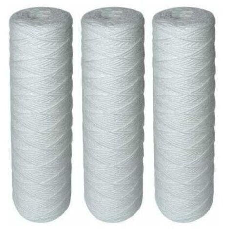 Paquete de 3 cartuchos de filtro de agua enrollables, tamaño del filtro: 250 mm de largo, 58 mm de diámetro