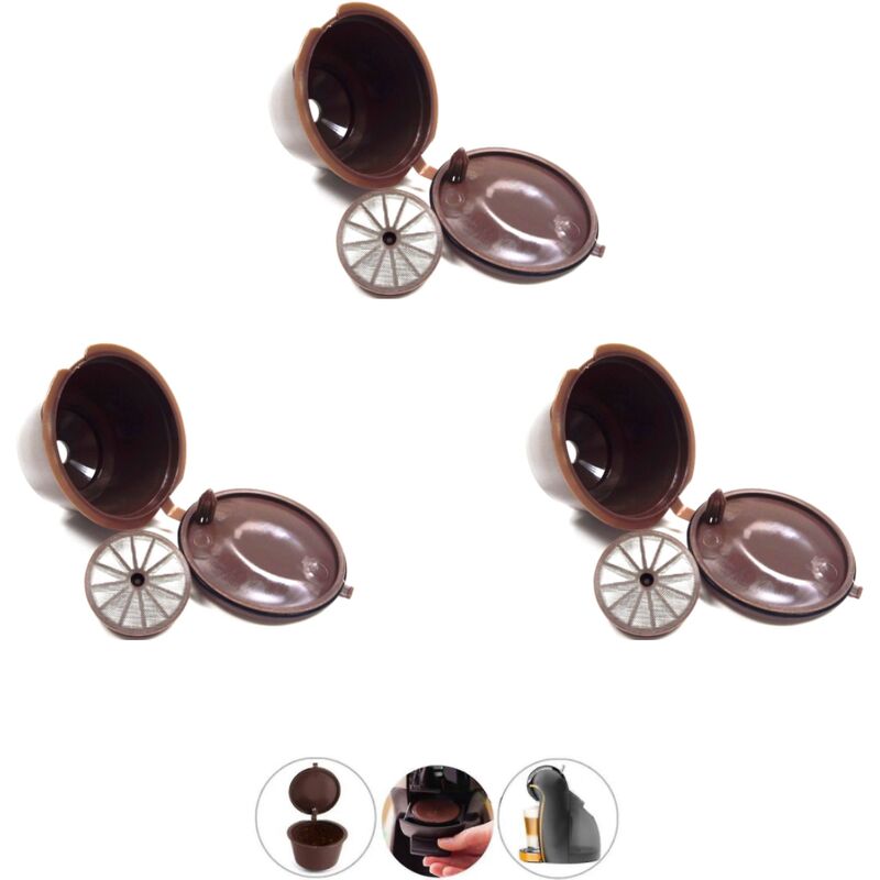 Paquete De 3 Filtros De Cápsulas De Café Reutilizables Compatibles Con Tazas De Cápsulas De Café Dolce Gusto