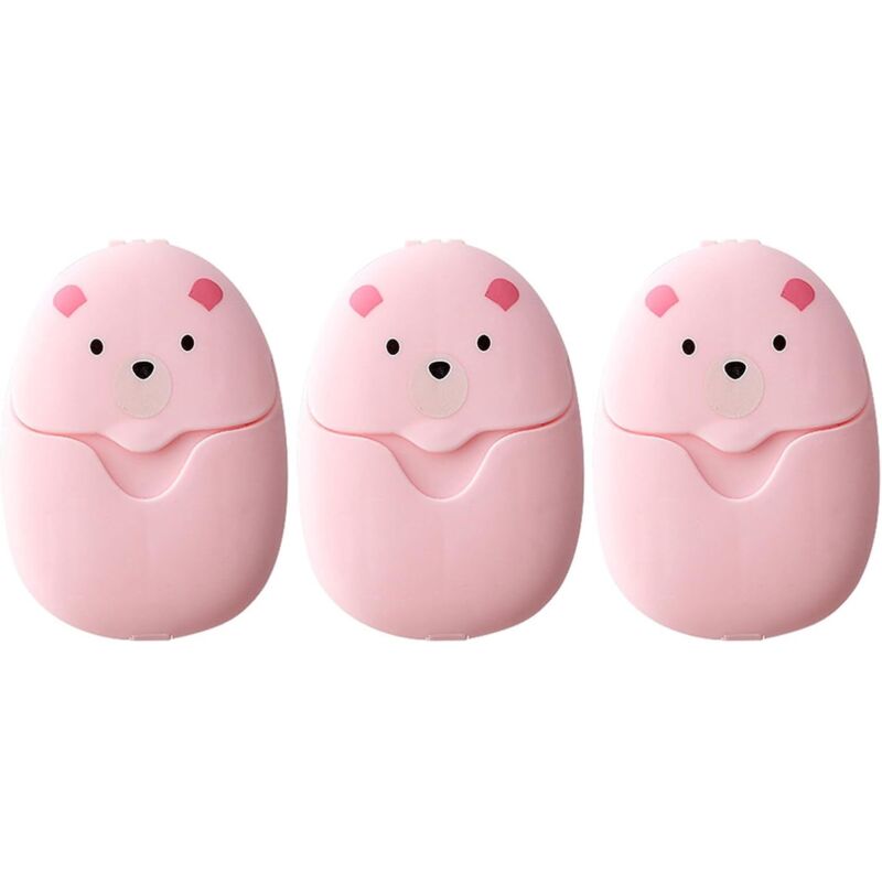 Paquete de 3 jabones desechables portátiles de 150 hojas para el hogar, viajes, exteriores y baño, color rosa